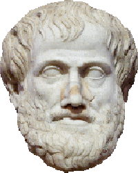 A bust of Aristotle.